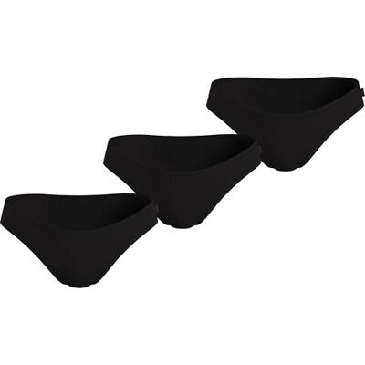 Calvin 3-pack elastiska bikinitrosor i bomull för kvinnor, Svart (svart/svart), XS Calvin 3-pack elastiska bikinitrosor i bomull för kvinnor, Svart (svart/svart), XS