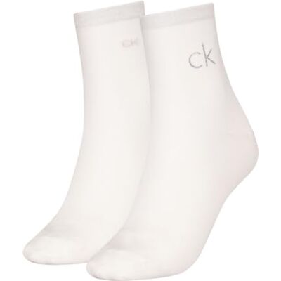 Calvin Klein strumpor kvinnor kort strumpa 2P blank logotyp, Vitt, 75-77 EU Calvin Klein strumpor kvinnor kort strumpa 2P blank logotyp, Vitt, 75-77 EU
