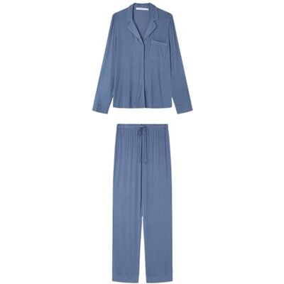 women'secret Långärmad herrpyjamas mjuk beröring blå skjorta för kvinnor, Ljusblå, XL women'secret Långärmad herrpyjamas mjuk beröring blå skjorta för kvinnor, Ljusblå, XL