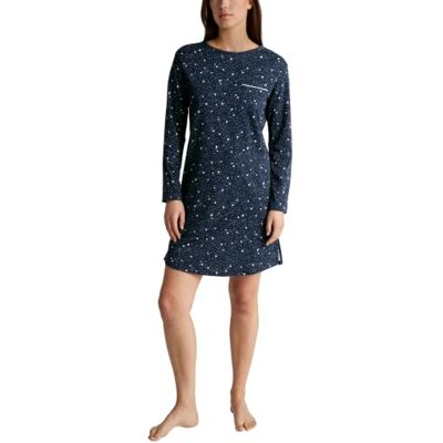 CALIDA Sweet Dreams nattlinne, av 100% bomull, med knappslå, Peacoat blå, 36-38 CALIDA Sweet Dreams nattlinne, av 100% bomull, med knappslå, Peacoat blå, 36-38
