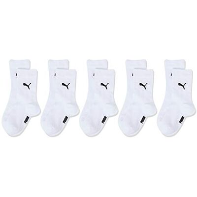 PUMA unisex barn Socks Easy Rider Kids' Crew Socks (5 pack), vit, 23-26 EU PUMA unisex barn Socks Easy Rider Kids' Crew Socks (5 pack), vit, 23-26 EU