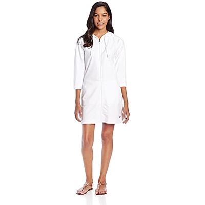 Speedo Women's Aquatic Fitness Robe Cover-Up with Hood, White, Small Speedo Women's Aquatic Fitness Robe Cover-Up with Hood, White, Small