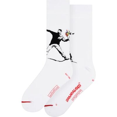 MuseARTa Banksy graffiti strumpor, vita, 42–48 blandade, Vit., 42-48 MuseARTa Banksy graffiti strumpor, vita, 42–48 blandade, Vit., 42-48