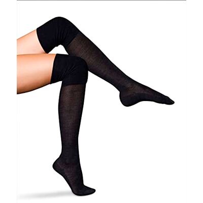 FALKE Dam nr 3 overknee ull svart grå förstärkta strumpor med mönster andas ogenomskinliga ribbade hög kvalitet wam elegant 1 par, Grå (antracit melange 3089), 38 EU FALKE Dam nr 3 overknee ull svart grå förstärkta strumpor med mönster andas ogenomskinliga ribbade hög kvalitet wam elegant 1 par, Grå (antracit melange 3089), 38 EU