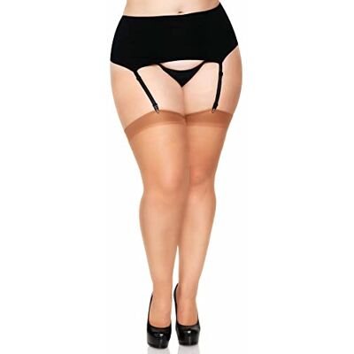 Leg Avenue Durchscheinend Halterlose Strümpfe mit Rückwärtiger Naht, Plus Größe/EUR 42-46 (Bräune), 0.05 kg Leg Avenue Durchscheinend Halterlose Strümpfe mit Rückwärtiger Naht, Plus Größe/EUR 42-46 (Bräune), 0.05 kg
