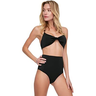 Trendyol Dam hög midja kopp sydd sex bikiniunderdel, svart, 40 Trendyol Dam hög midja kopp sydd sex bikiniunderdel, svart, 40