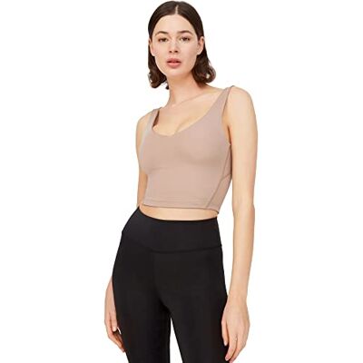 LOS OJOS V-ringad sport-bh – medium stöd vadderad sport-bh för kvinnor, Beige, XS LOS OJOS V-ringad sport-bh – medium stöd vadderad sport-bh för kvinnor, Beige, XS