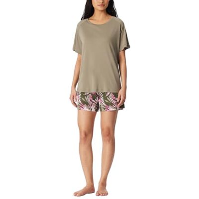 Schiesser Dampyjamas-set, kort bomull modal – nattkläder, Jade, 46 Schiesser Dampyjamas-set, kort bomull modal – nattkläder, Jade, 46