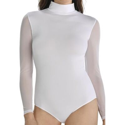 Teyli Bodys dam dam av högkvalitativt material – långärmad body dam midja – bodysuit dam med polotröja – body dam av spets – bodys för dam vit S, Vit, S Teyli Bodys dam dam av högkvalitativt material – långärmad body dam midja – bodysuit dam med polotröja – body dam av spets – bodys för dam vit S, Vit, S