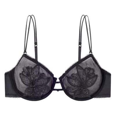 women'secret Dam Strass Collection BH med bygel BH, svart, 90B women'secret Dam Strass Collection BH med bygel BH, svart, 90B