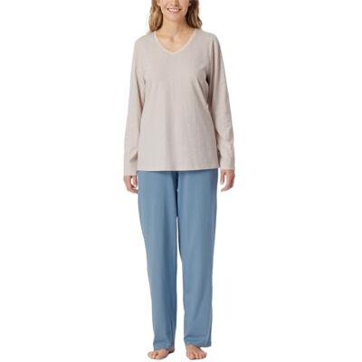 Schiesser Dampyjamas lång bomull-nattkläder pyjamas-set, Sand_181986, 38 Schiesser Dampyjamas lång bomull-nattkläder pyjamas-set, Sand_181986, 38
