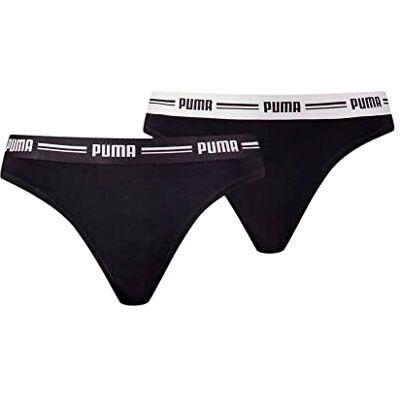 PUMA Dam ikonisk stringtrosa – (2-pack) stringtrosor, svart, S PUMA Dam ikonisk stringtrosa – (2-pack) stringtrosor, svart, S
