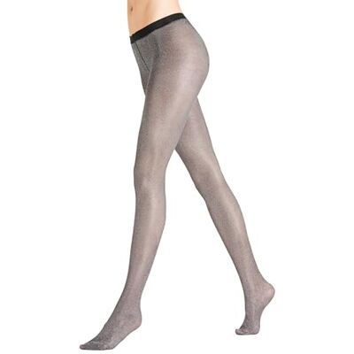 FALKE Highshine W TI transparent vanligt 1 par, strumpbyxor för dam, svart (svart/silver 3103), S-M, Svart (svart/silver 3103), S/M FALKE Highshine W TI transparent vanligt 1 par, strumpbyxor för dam, svart (svart/silver 3103), S-M, Svart (svart/silver 3103), S/M