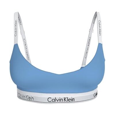 Calvin dam Lghtly fodrad bralette LV00QF8504 bralette, blå (blå nedgång), S Calvin dam Lghtly fodrad bralette LV00QF8504 bralette, blå (blå nedgång), S