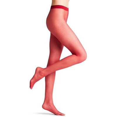 FALKE dam Body Chain 12 Den W Ti transparent mönstrade strumpbyxor (1-pack), Röd Ruby 8830, L FALKE dam Body Chain 12 Den W Ti transparent mönstrade strumpbyxor (1-pack), Röd Ruby 8830, L