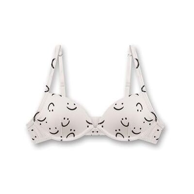 Sanetta Flicka mjuk kupa bh off-white bekväm och behaglig bh med mjuk kupa utan bygel för flickor av bomullsblandning. Underkläder med justerbara remmar och smiley-helover flickbehå, Beige, 75A Sanetta Flicka mjuk kupa bh off-white bekväm och behaglig bh med mjuk kupa utan bygel för flickor av bomullsblandning. Underkläder med justerbara remmar och smiley-helover flickbehå, Beige, 75A