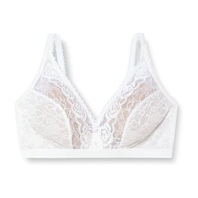 Playtex Flower Elegance spetsbehå utan bygel dam x 1, Vitt och blått, 75B Playtex Flower Elegance spetsbehå utan bygel dam x 1, Vitt och blått, 75B