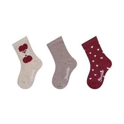 Sterntaler strumpor 3-pack hjärta, beige mel., 19-22 EU Sterntaler strumpor 3-pack hjärta, beige mel., 19-22 EU