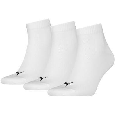 PUMA Unisex Plain Quarter 3-pack, Vit, 39-42 PUMA Unisex Plain Quarter 3-pack, Vit, 39-42