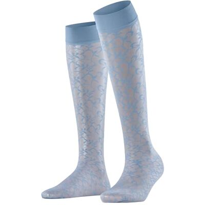 FALKE dam knästrumpor Soft Spell W Kh transparent mönstrade 1 par, blå Sky Blue 6876, 35-38 FALKE dam knästrumpor Soft Spell W Kh transparent mönstrade 1 par, blå Sky Blue 6876, 35-38