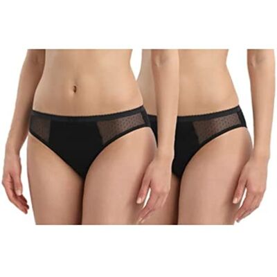 Dim Dam Culotte Menstruelle Protect Underwear (Pack of 2), Svart, 40-42 Dim Dam Culotte Menstruelle Protect Underwear (Pack of 2), Svart, 40-42