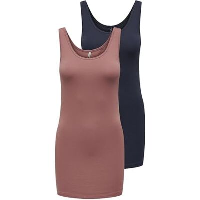 ONLY Damer Onllive Love New Long Tt 2-pack Noos linne, nattsky/pack: Nattsky/Withered Rose, XS ONLY Damer Onllive Love New Long Tt 2-pack Noos linne, nattsky/pack: Nattsky/Withered Rose, XS