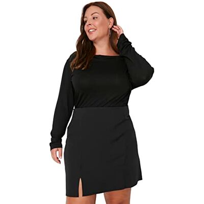 Trendyol kjol i plus size-storlek – svart – mini, Svart, 50 Plus Trendyol kjol i plus size-storlek – svart – mini, Svart, 50 Plus