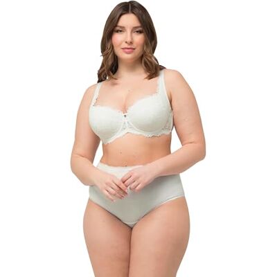 Ulla Popken Dam Wire-Bra, balconnet, mjuk kupa, spetsbehå, Snövit, 110D Ulla Popken Dam Wire-Bra, balconnet, mjuk kupa, spetsbehå, Snövit, 110D