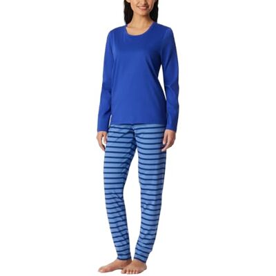 Schiesser Dampyjamas lång med manschetter bomull – nattkläder, Kunglig, 46 Schiesser Dampyjamas lång med manschetter bomull – nattkläder, Kunglig, 46