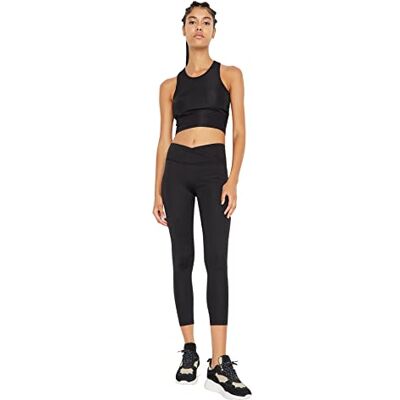 Trendyol Kvinnors svart Anvelop midja detailed roller sporttights yogabyxor, L Trendyol Kvinnors svart Anvelop midja detailed roller sporttights yogabyxor, L