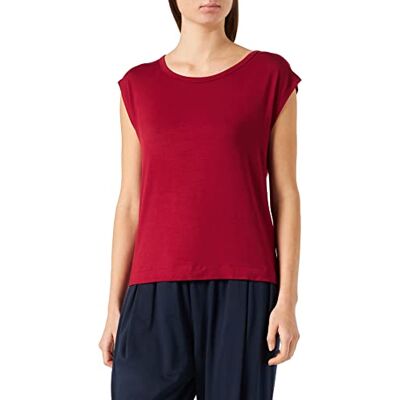 Calvin Klein Dam S/S bred hals pyjamas topp, Röd matta, S Calvin Klein Dam S/S bred hals pyjamas topp, Röd matta, S