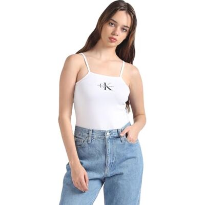 Calvin jeans dam monolog band kropp andra stickade toppar, Kritvit, L Calvin jeans dam monolog band kropp andra stickade toppar, Kritvit, L