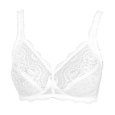 Playtex Behå med bygel blomma Elegance spets stöd perfekt dam, Vitt och blått, 80D Playtex Behå med bygel blomma Elegance spets stöd perfekt dam, Vitt och blått, 80D