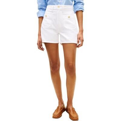 Tommy Hilfiger kvinnors DNM Clr Mini Short Hw WW0WW49579, vit, 32W/Nil Tommy Hilfiger kvinnors DNM Clr Mini Short Hw WW0WW49579, vit, 32W/Nil
