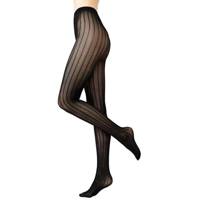 Conte elegant Lacy Line 30 den damstrumpbyxor nätstrumpbyxor med vertikala ränder ажur mönster tunna elastiska med bomullskil slankande moderiktiga vardag, svart, 3 Conte elegant Lacy Line 30 den damstrumpbyxor nätstrumpbyxor med vertikala ränder ажur mönster tunna elastiska med bomullskil slankande moderiktiga vardag, svart, 3