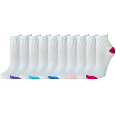 Amazon Essentials Dam 10-pack bomull lätt dämpade ankelstrumpor, vita, skostorlek: 6-9 Amazon Essentials Dam 10-pack bomull lätt dämpade ankelstrumpor, vita, skostorlek: 6-9