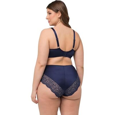 Ulla Popken Ulla popkar, kvinnor, stora storlekar, Wire-Bra, softcup, satin och spets, svart, 95E Ulla Popken Ulla popkar, kvinnor, stora storlekar, Wire-Bra, softcup, satin och spets, svart, 95E