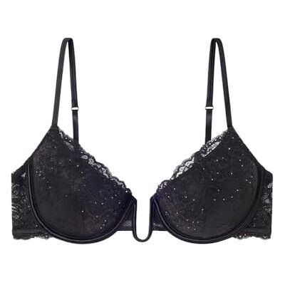 women'secret Sequins Lace Collection BH BH, svart, 90B för kvinnor women'secret Sequins Lace Collection BH BH, svart, 90B för kvinnor