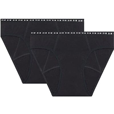 Dim menstruationstrosor ekologisk bomull flöde dämpande måttskydd dam x2, Noir, 42/44 Dim menstruationstrosor ekologisk bomull flöde dämpande måttskydd dam x2, Noir, 42/44