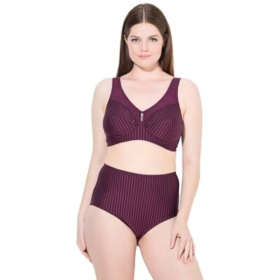 Ulla Popken damer stora storlekar överdimensionerade plus size avlastningsbehå, utan bygel, strass, kopp B – G, Druva, 115D Ulla Popken damer stora storlekar överdimensionerade plus size avlastningsbehå, utan bygel, strass, kopp B – G, Druva, 115D