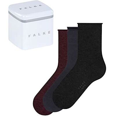 FALKE dam Happy Box Uni 3-pack strumpor andas bomull förstärkta damstrumpor med tryckfri rulllinning en allrounder för affärer och vardag multipack i presentförpackning 3 par, Flerfärgad (sortiment FALKE dam Happy Box Uni 3-pack strumpor andas bomull förstärkta damstrumpor med tryckfri rulllinning en allrounder för affärer och vardag multipack i presentförpackning 3 par, Flerfärgad (sortiment