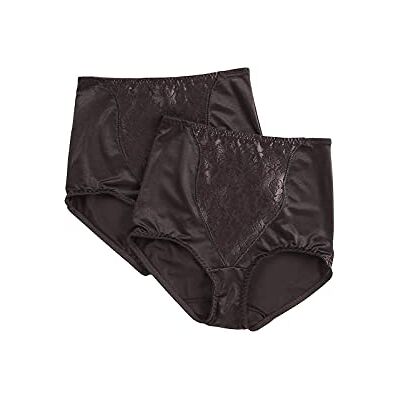 Bali DFX372 Shapewear för kvinnor, dubbelstöd, lätt kontroll, trosor med spets, Fajas, 2 st, Svart, XXL Bali DFX372 Shapewear för kvinnor, dubbelstöd, lätt kontroll, trosor med spets, Fajas, 2 st, Svart, XXL