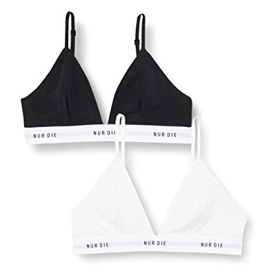 Nur Die Mjuk bh 2-pack sportig utan bygel vadderad steklett dam, Svart-vit, 36/38 SE Nur Die Mjuk bh 2-pack sportig utan bygel vadderad steklett dam, Svart-vit, 36/38 SE