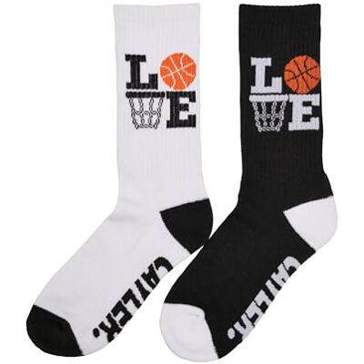 Cayler & Sons Unisex Love Ballin 2-pack strumpor, svart/vit, 43–46 Cayler & Sons Unisex Love Ballin 2-pack strumpor, svart/vit, 43–46