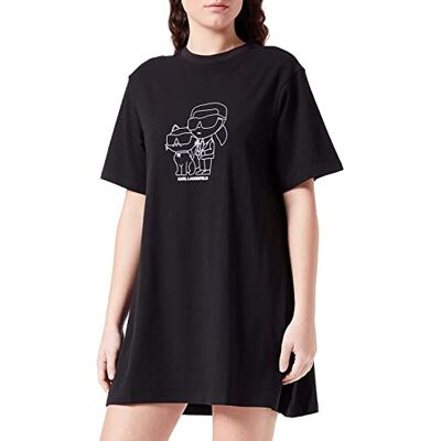 KARL LAGERFELD Dam Ikonik 2.0 Pyjamaklänning, Svart, XS KARL LAGERFELD Dam Ikonik 2.0 Pyjamaklänning, Svart, XS