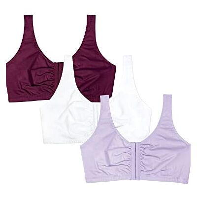 Fruit of the Loom Dam bomull sport-bh, ogenomskinlig, syren viskning/vit/lila sammet, 80 (3-pack), Syren viskning/vit/lila sammet, 36 Fruit of the Loom Dam bomull sport-bh, ogenomskinlig, syren viskning/vit/lila sammet, 80 (3-pack), Syren viskning/vit/lila sammet, 36