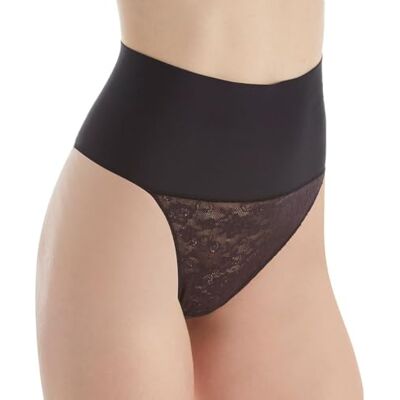 Maidenform Shapewear-string för kvinnor, underkläder med magkontroll, ventilerande stretchspets och fast kontroll., XL Maidenform Shapewear-string för kvinnor, underkläder med magkontroll, ventilerande stretchspets och fast kontroll., XL