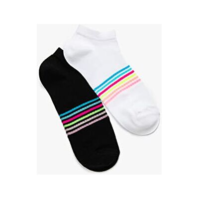 Koton Women 2-pack stövel strumpor set remsa detaljerad flerfärgad, Vit (00), One Size Koton Women 2-pack stövel strumpor set remsa detaljerad flerfärgad, Vit (00), One Size