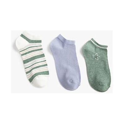 Koton dam Randiga 3-pack Kängurufickor Set Strumpa Koton dam Randiga 3-pack Kängurufickor Set Strumpa