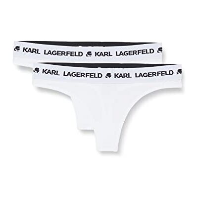 KARL LAGERFELD Dam String Med Logotyp (Set med 2), Vit, M KARL LAGERFELD Dam String Med Logotyp (Set med 2), Vit, M
